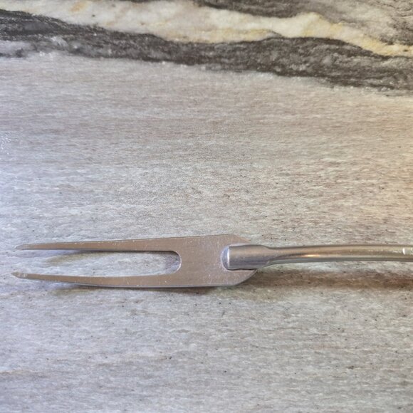 Ekco Eterna Carving Fork/Meat Fork Shaft Wood Handle 13” Long Vtg Kitchen USA - Picture 2 of 7